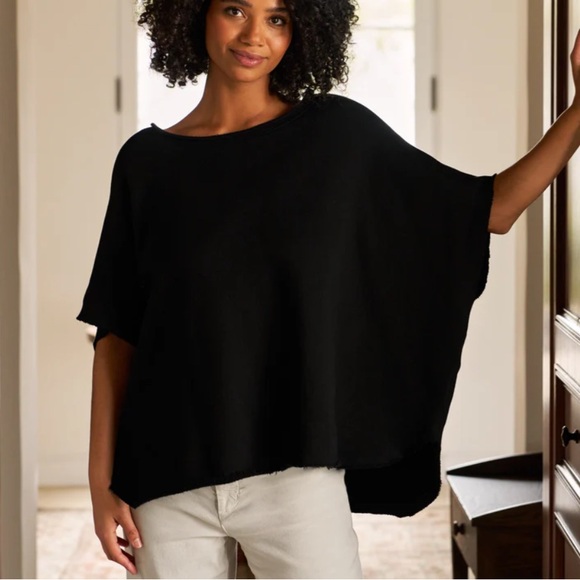 Frank & Eileen Tops - Frank & Eileen Olive Original Capelet Black Triple Fleece Black OS